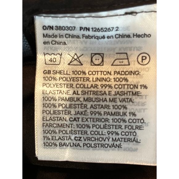 H&M Women Small Quilted Jacket Dark Brown Corduroy Collar Boxy Fit - Picture 9 of 11